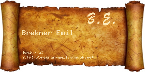 Brekner Emil névjegykártya
